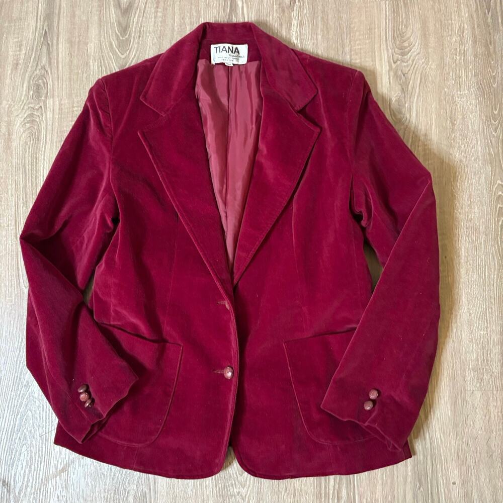 Tiana Creations Red Velvet Sz M/ L– Holiday Party Jacket Cotton Velvet​​